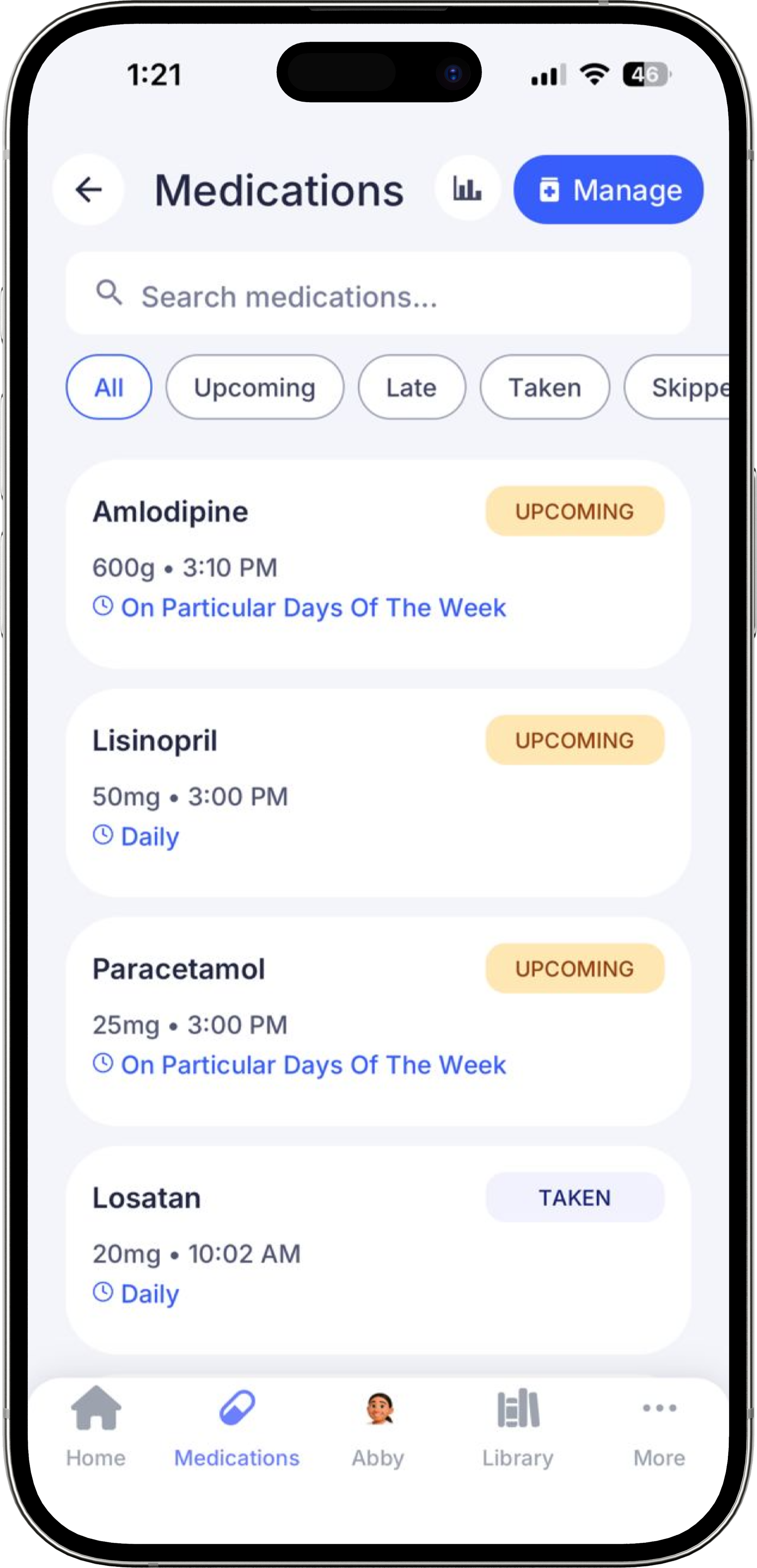 MyNursePal medications screen