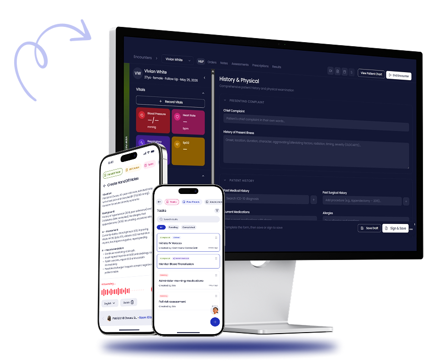 MyNursePal Pro Ambulatory Care Suite on desktop and mobile devices